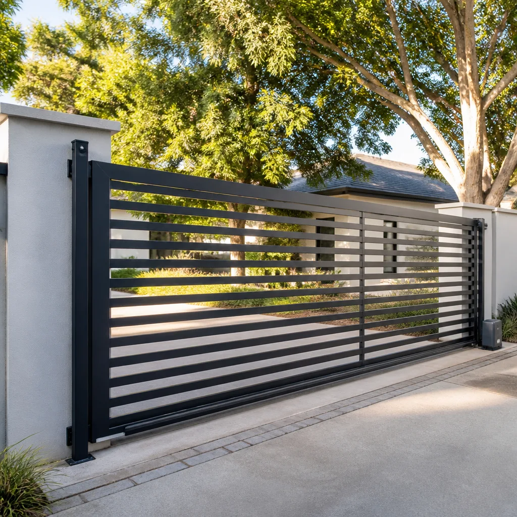Sliding driveway gates